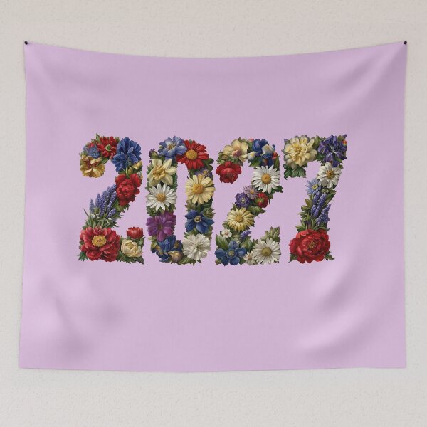 Item preview, Vibrant Floral Typography 2027 New Year Art designed and sold by colorful-white.