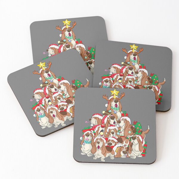 Item preview, Basset Hound Christmas Santa and Tree Gift designed and sold by KristineLi.