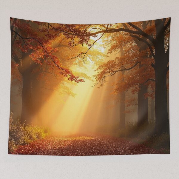 Item preview, Fall Forest with Autumn Leaves and Vibrant Sunstreaks designed and sold by DEC02.