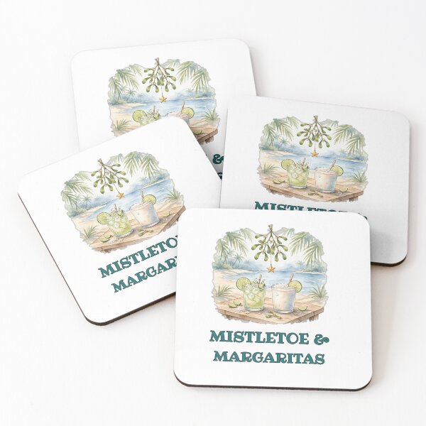 Item preview, Mistletoe and Margaritas - Tropical Beach Drinks Under Mistletoe Christmas designed and sold by Foriart.