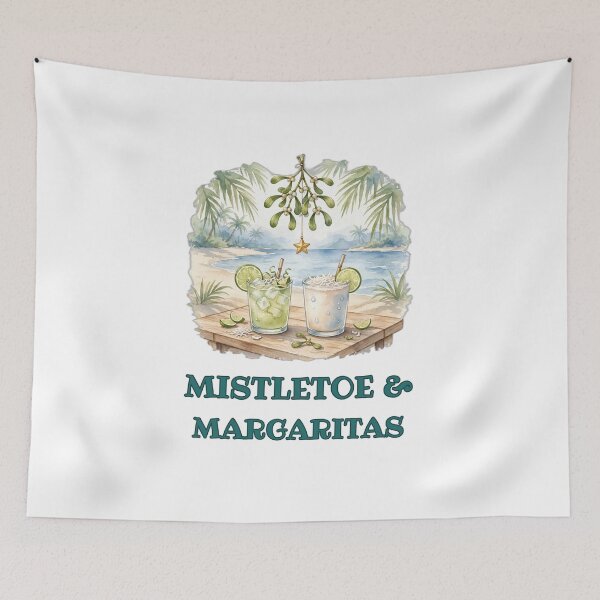 Item preview, Mistletoe and Margaritas - Tropical Beach Drinks Under Mistletoe Christmas designed and sold by Foriart.