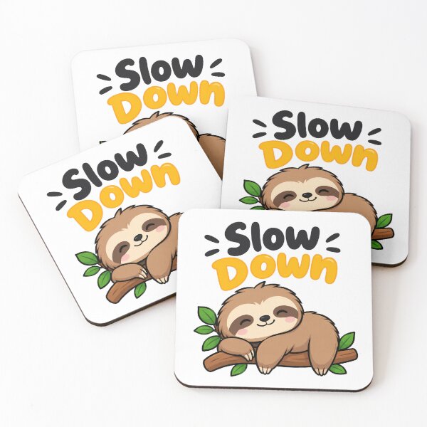 Item preview, Slow Down Cute Sloth 2D Vector Cartoon Design designed and sold by Vayro cartoons.
