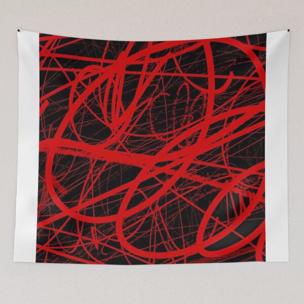 Item preview, Red and Black Abstract Scribble Pattern – Bold Grunge Line Art designed and sold by demigots.