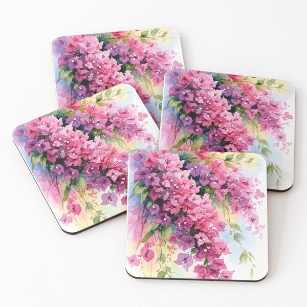 Item preview, Cascading Magenta Bougainvillea Watercolor Painting designed and sold by VelloomStore.