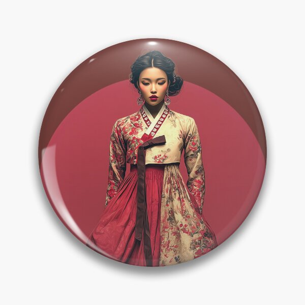 Item preview, Elegant Floral Hanbok Korean Traditional Dress Art designed and sold by colorful-white.