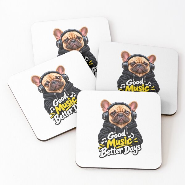 Item preview, Good Music Better Days Cute French Bulldog designed and sold by Vayro cartoons.