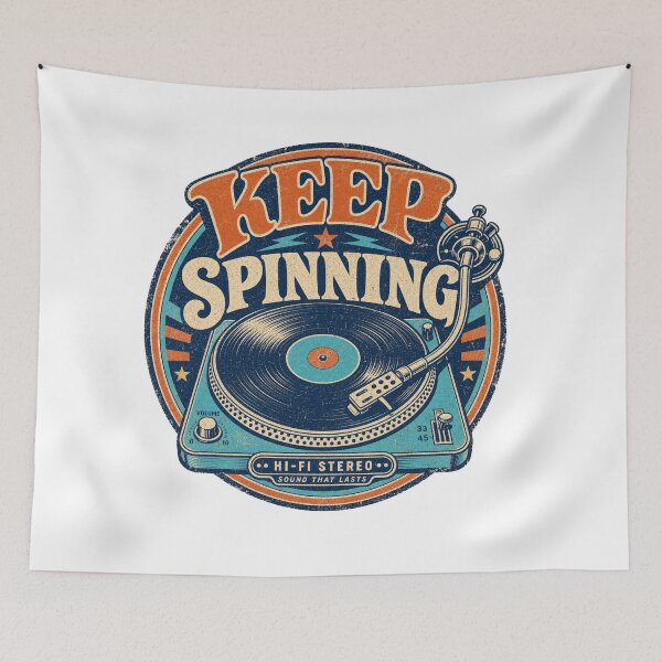 Item preview, Keep Spinning - Vinyl Record Player designed and sold by NicheWearStudio.