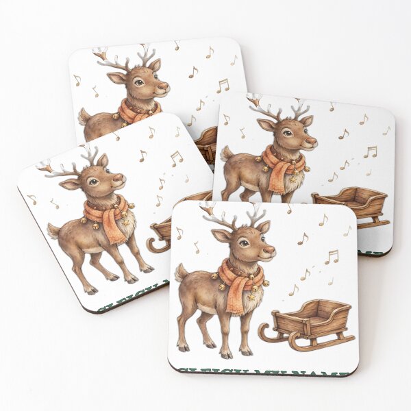 Item preview, Sleigh My Name - Reindeer with Sleigh Bell Collar and Sleigh Christmas designed and sold by Foriart.
