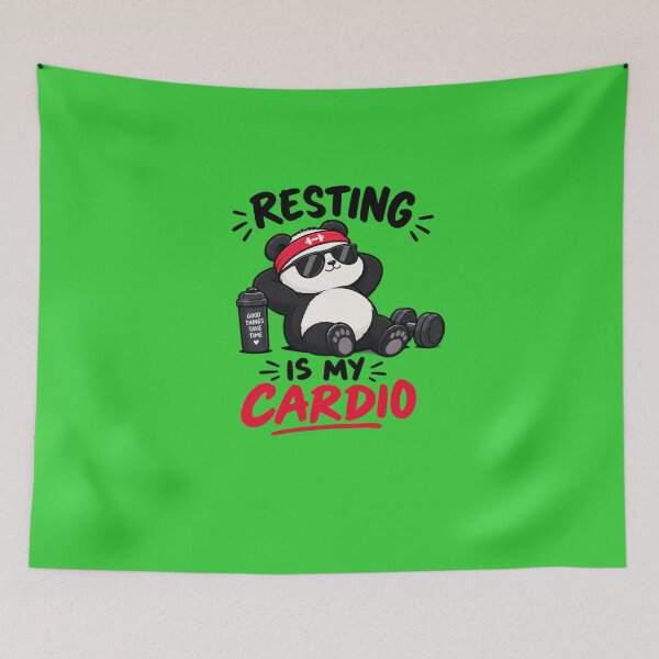 Item preview, Resting Is My Cardio Funny Panda Gym Humor Design designed and sold by Artbysarmina.
