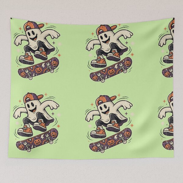 Item preview, Ghost Skateboard Halloween Design – Spooky Skater Cartoon designed and sold by FashionHubLK.