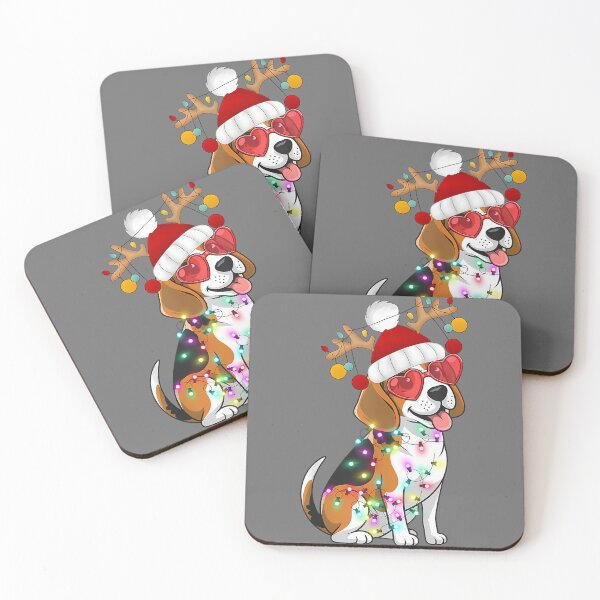 Item preview, Beagle Christmas Lights and Santa Hat designed and sold by KristineLi.
