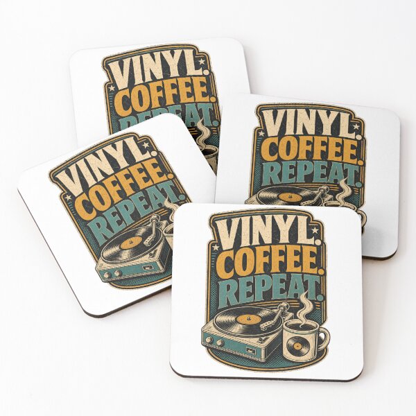 Item preview, VINYL - COFFEE - REPEAT designed and sold by NicheWearStudio.