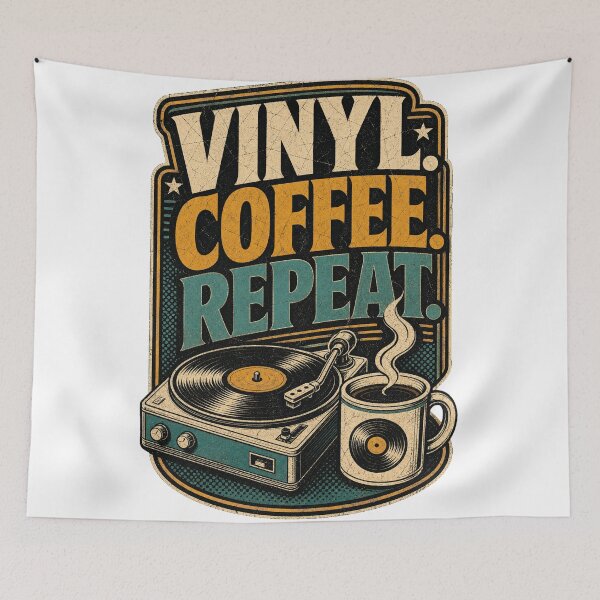Item preview, VINYL - COFFEE - REPEAT designed and sold by NicheWearStudio.