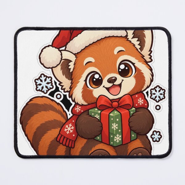 Item preview, Cute Red Panda with Santa Hat and Gift Box | Christmas Red Panda designed and sold by SaeedArtStudio.