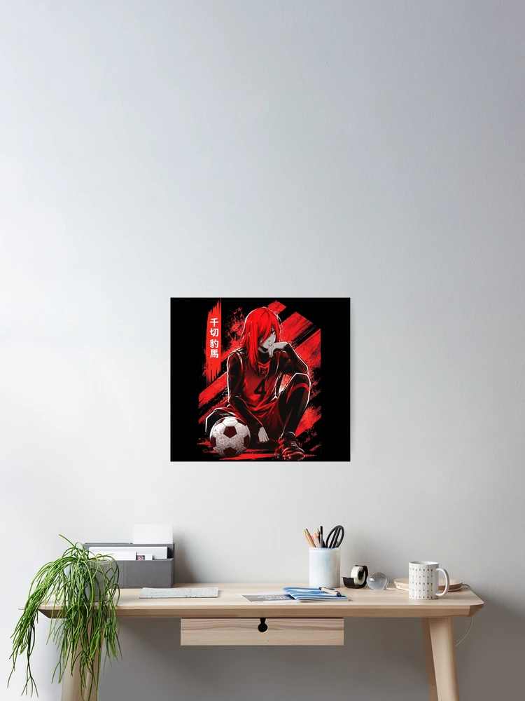 Aperçu 2 sur 3. Poster avec l'œuvre Chigiri Hyoma Rayures Rouges créée et vendue par DominikNorris82.
