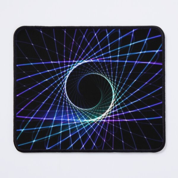 Item preview, Neon Blue and Purple Geometric Waves – Glowing Abstract Line Art designed and sold by demigots.