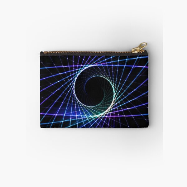 Item preview, Neon Blue and Purple Geometric Waves – Glowing Abstract Line Art designed and sold by demigots.