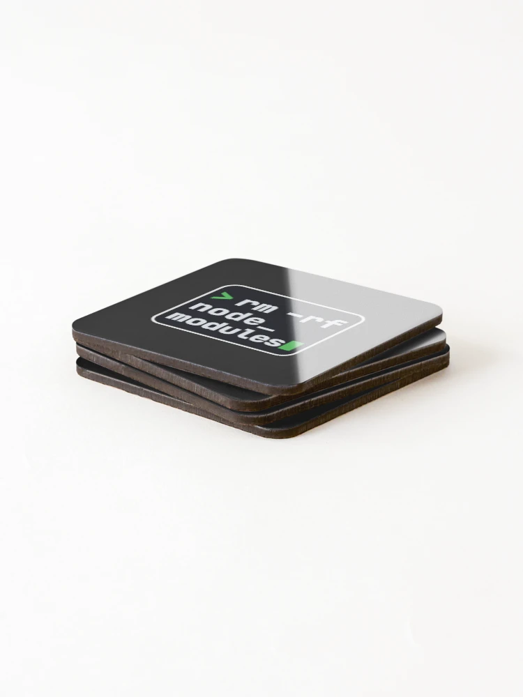 Thumbnail 4 of 5, Coasters (Set of 4), rm -rf node_modules Terminal Sticker - JavaScript Developer designed and sold by Stick Erify.