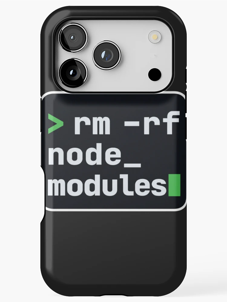 Thumbnail 1 of 4, iPhone Case, rm -rf node_modules Terminal Sticker - JavaScript Developer designed and sold by Stick Erify.
