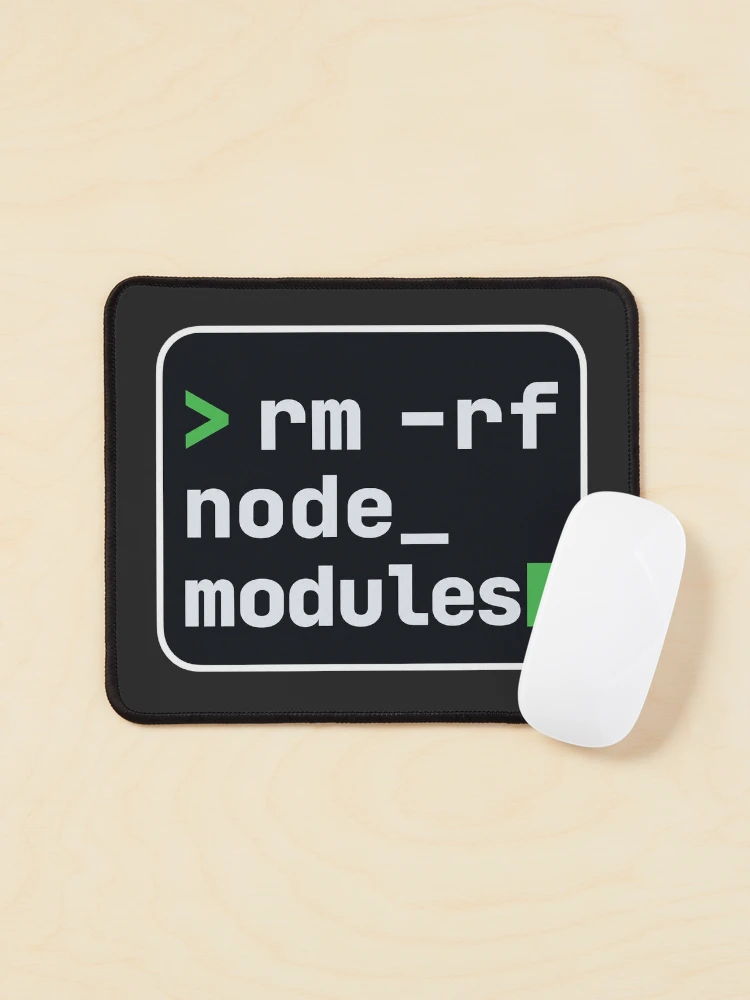 Thumbnail 1 of 5, Mouse Pad, rm -rf node_modules Terminal Sticker - JavaScript Developer designed and sold by Stick Erify.