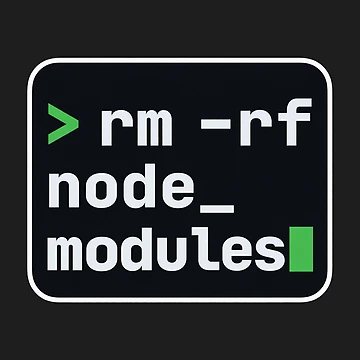 Artwork thumbnail, rm -rf node_modules Terminal Sticker - JavaScript Developer by Stick Erify