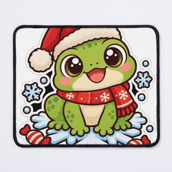 Item preview, Cute Frog with Santa Hat on Snowflake | Christmas Frog designed and sold by SaeedArtStudio.