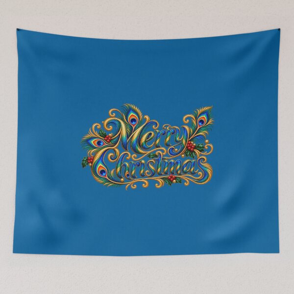 Item preview, Merry Christmas – Luxury Peacock Feather Lettering designed and sold by annenambiro.