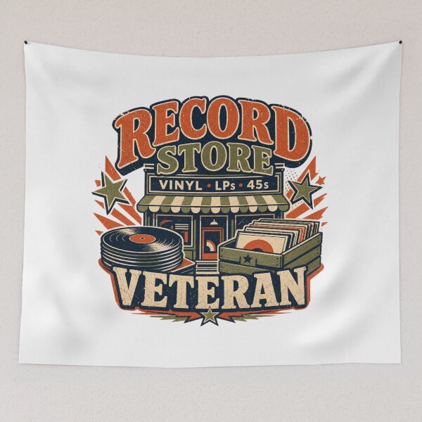Item preview, RECORD STORE VETERAN designed and sold by NicheWearStudio.