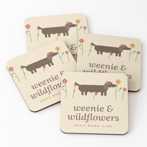 Item preview, Weenie and Wildflowers Long Haired Dachshund Cottagecore designed and sold by ZabCreation.
