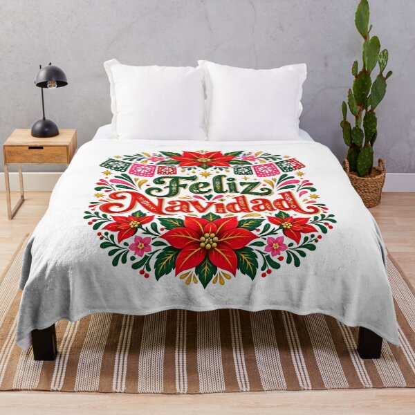 Item preview, Feliz Navidad Mexican Folk Art Poinsettia Papel Picado designed and sold by victorsuarez.