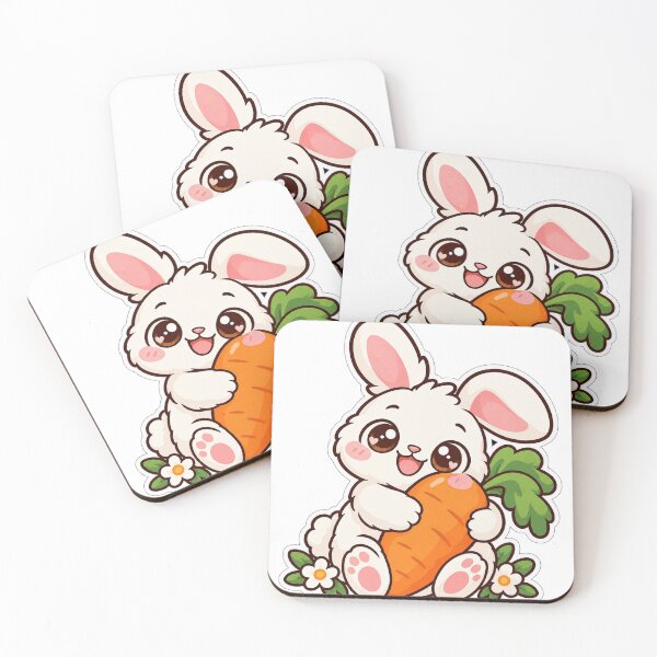 Item preview, Cute White Bunny Hugging Giant Carrot | Bunny Carrot Gift designed and sold by SaeedArtStudio.