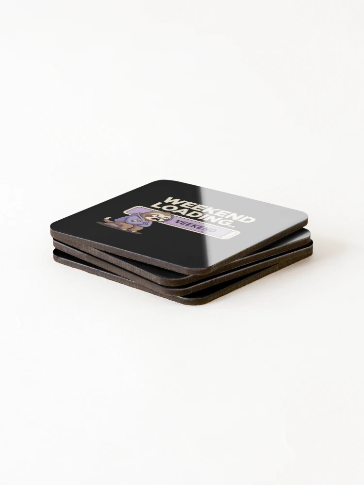 Thumbnail 4 of 5, Coasters (Set of 4), Weekend Loading Sloth designed and sold by SplashTastic.