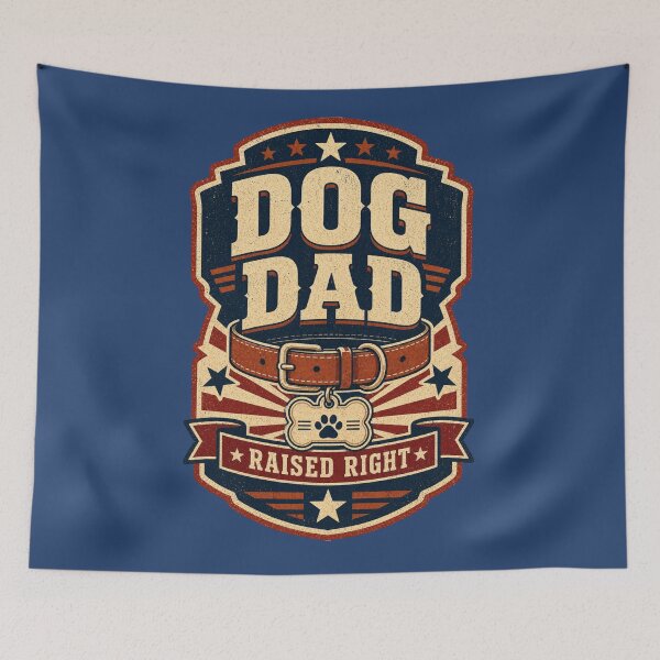 Item preview, DOG DAD - RAISED RIGHT designed and sold by NicheWearStudio.