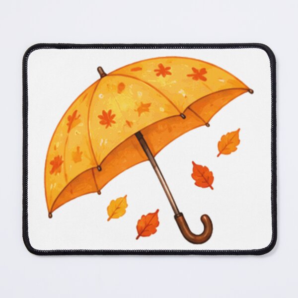 Item preview, Cute Autumn Umbrella with Falling Leaves Watercolor Watercolor Fall Illustration designed and sold by Rehnair.