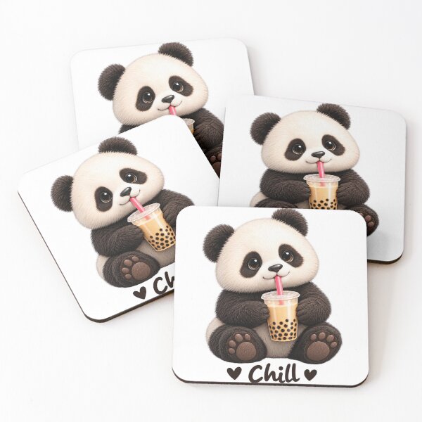Item preview, Cute Chill Panda Drinking Bubble Tea Kawaii Design designed and sold by Vayro cartoons.