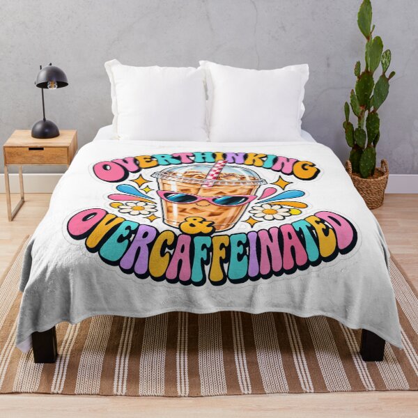 Item preview, Overthinking & Overcaffeinated – Funny Iced Coffee Sticker designed and sold by Prime Pixel USA.