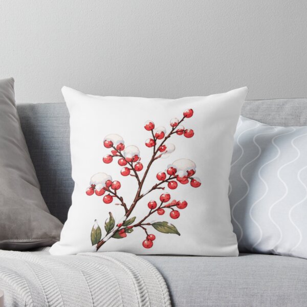 Item preview, Watercolor Winter Red Berries with Snow Cozy Christmas Holly Branch Illustration designed and sold by Rehnair.