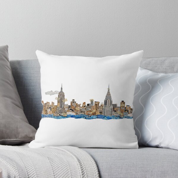 Item preview, New York City Recycle Collage Skyline | 90s Torn Paper Cutout Art designed and sold by Robert Lucio.