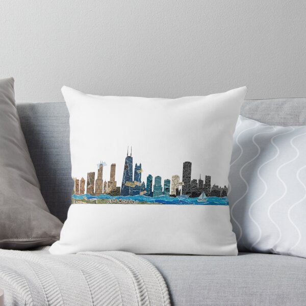 Item preview, Chicago Recycle Collage Skyline | 90s Torn Paper Cutout Art designed and sold by Robert Lucio.
