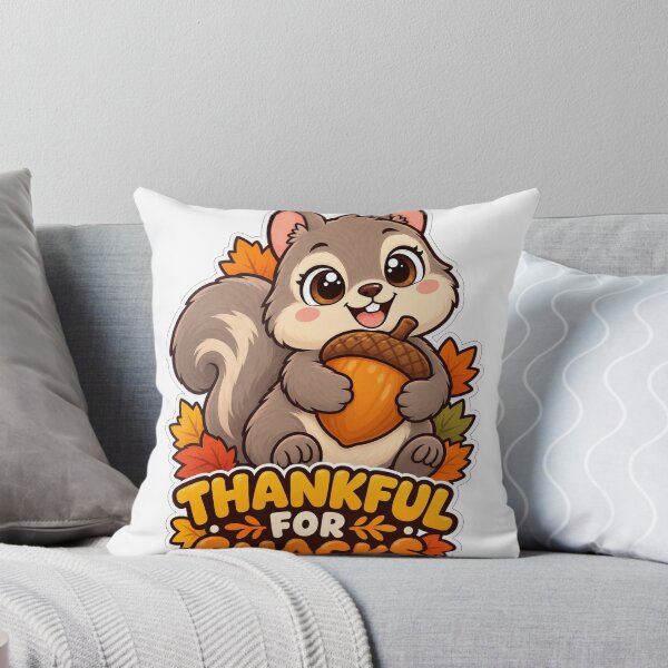 Item preview, Thankful for Snacks Squirrel with Acorn | Funny Thanksgiving Squirrel designed and sold by SaeedArtStudio.