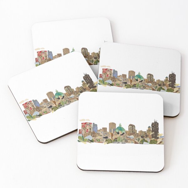 Item preview, Dayton Ohio Recycle Collage Skyline | 90s Torn Paper Cutout Art designed and sold by Robert Lucio.