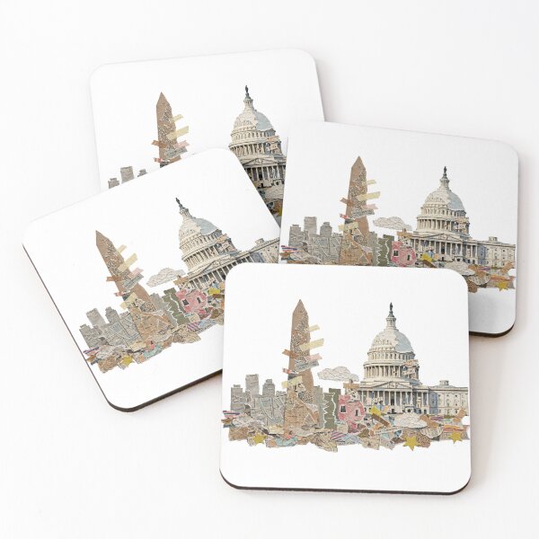 Item preview, Washington DC Recycle Collage Skyline | 90s Torn Paper Cutout Art designed and sold by Robert Lucio.