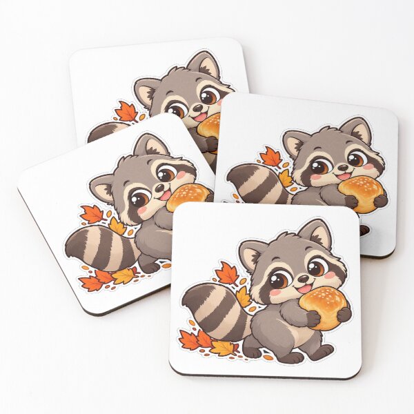 Item preview, Cheeky Raccoon Stealing Dinner Roll | Funny Thanksgiving Raccoon designed and sold by SaeedArtStudio.