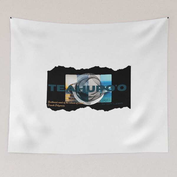 Item preview, Teahupoo Tahiti Torn Paper Surf Poster designed and sold by OndaLiza.