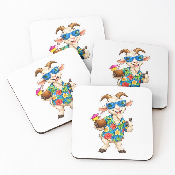 Item preview, Funny Goat Good Vibes Only Vacation Sticker designed and sold by thecreativecorner55.