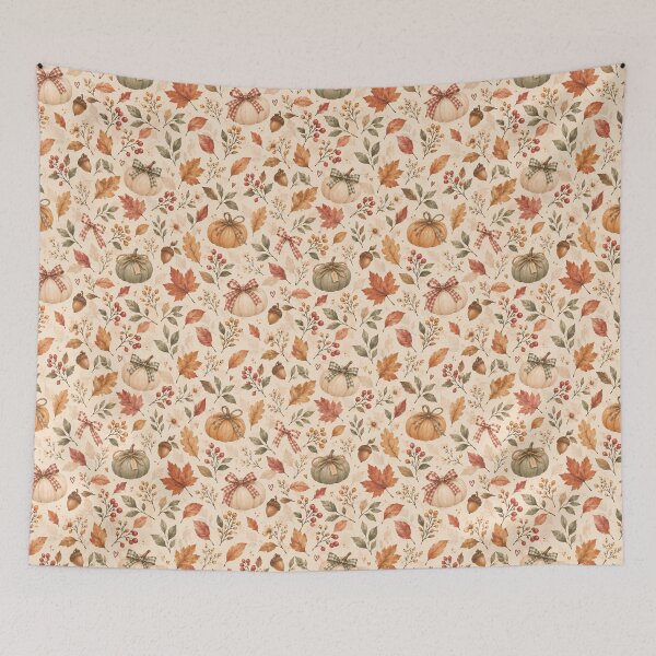 Item preview, Soft Autumn Pumpkins & Bows Pattern – Pastel Cottagecore Aesthetic designed and sold by 1DreamerShop.