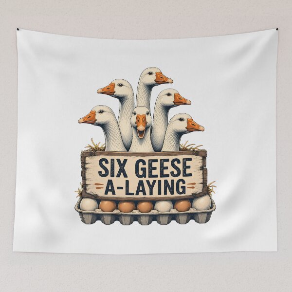 Item preview, Six Geese A Laying Christmas 12 Days Of Christmas Farm Birds designed and sold by empiric-designs.