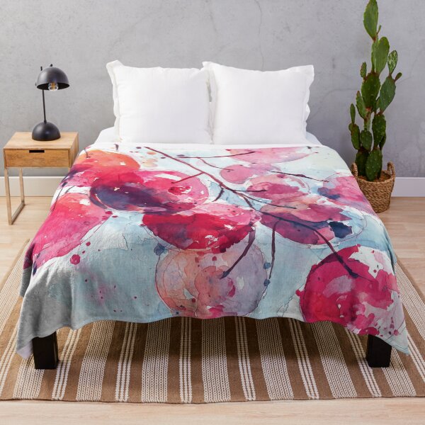 Item preview, Watercolor Cranberries in Pink and Pale Blue designed and sold by solynneart.