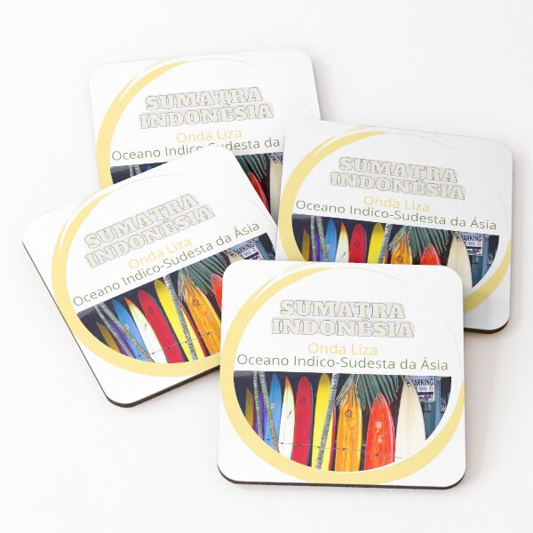 Item preview, Sumatra Indonesia Colorful Surfboards Surf Poster designed and sold by OndaLiza.