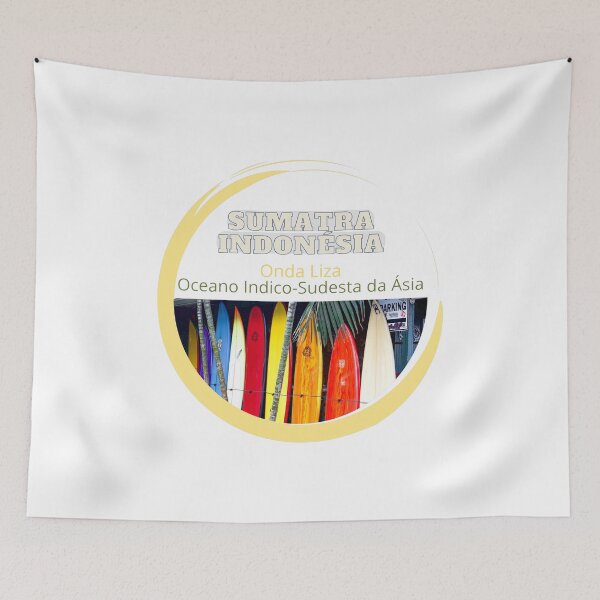 Item preview, Sumatra Indonesia Colorful Surfboards Surf Poster designed and sold by OndaLiza.